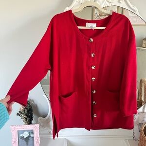 Vintage red button up sweater